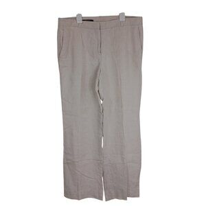 Brooks Brothers Catherine Fit Womens Beige Linen Pants Size 12 Beach Sumer